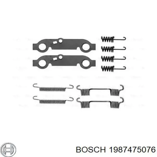 1987475076 Bosch монтажний комплект задніх барабанних колодок