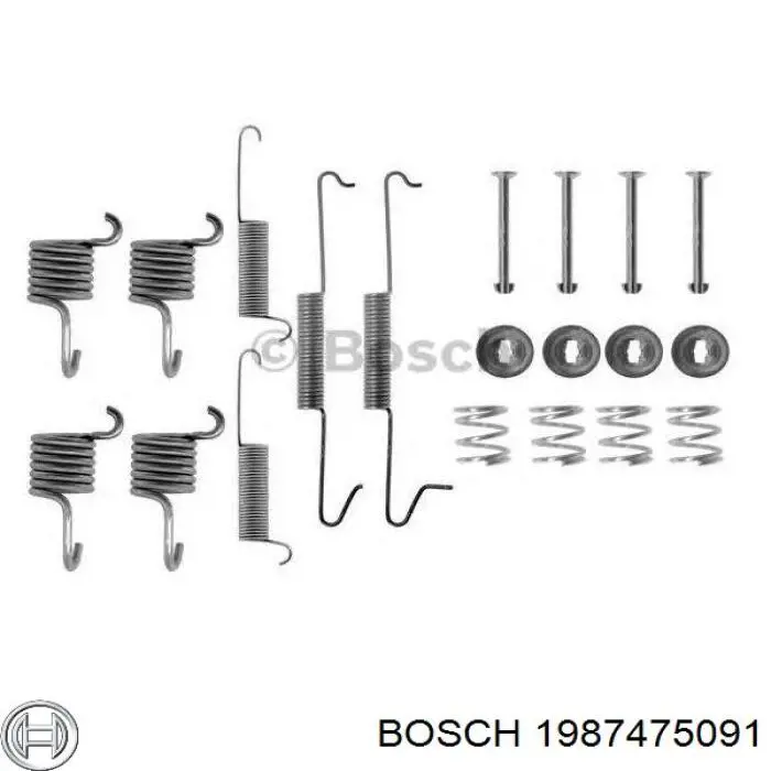 Монтажний комплект задніх барабанних колодок 1987475091 Bosch