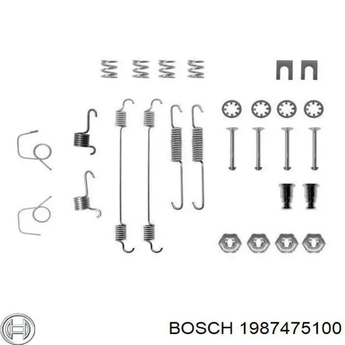 Купити 1987475100 Bosch Монтажний комплект задніх барабанних колодок