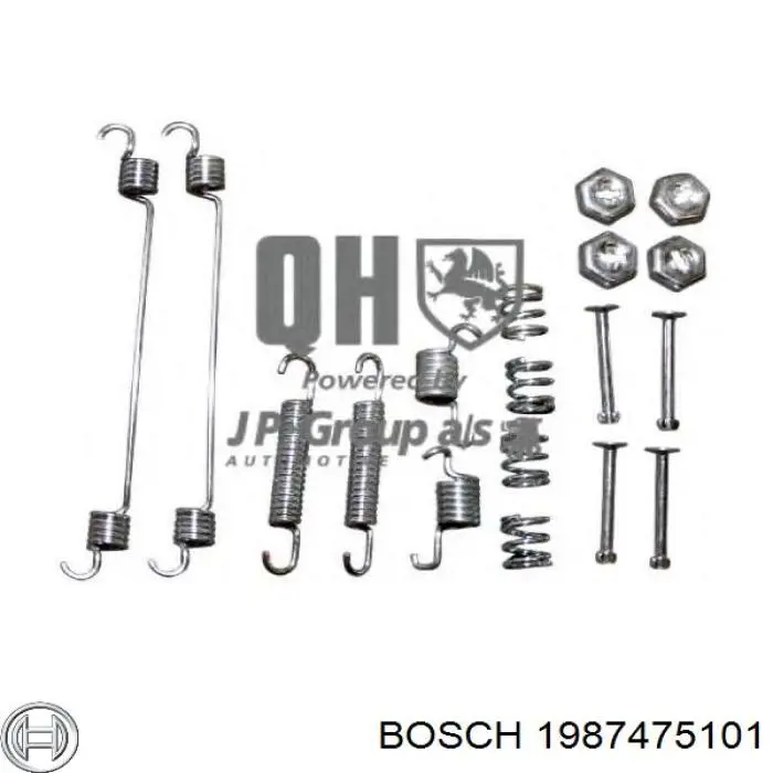 Монтажний комплект задніх барабанних колодок Bosch 1987475101 ціна, від 6.33 USD