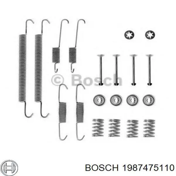 Купити 1987475110 Bosch Монтажний комплект задніх барабанних колодок
