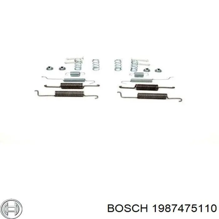 1987475110 Bosch монтажний комплект задніх барабанних колодок