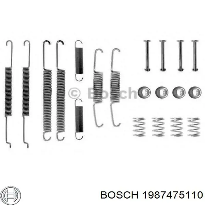 1987475110 Bosch Монтажний комплект задніх барабанних колодок