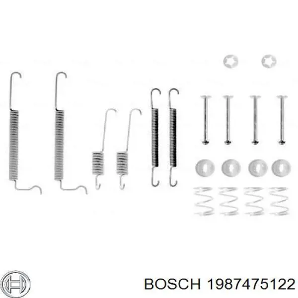 1987475122 Bosch монтажний комплект задніх барабанних колодок