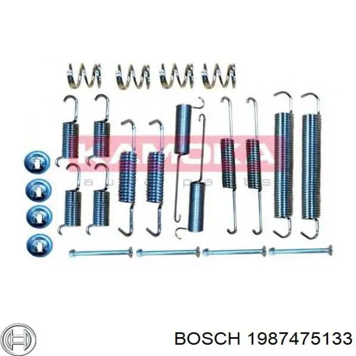 1987475133 Bosch монтажний комплект задніх барабанних колодок