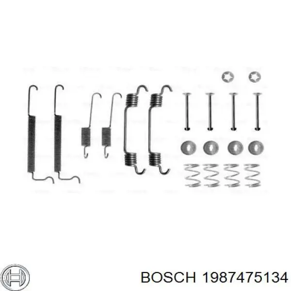 Купити 1987475134 Bosch Монтажний комплект задніх барабанних колодок