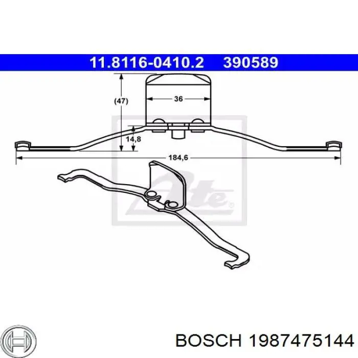 Монтажний комплект задніх барабанних колодок TRW SFK206 ціна, від 17.96 USD