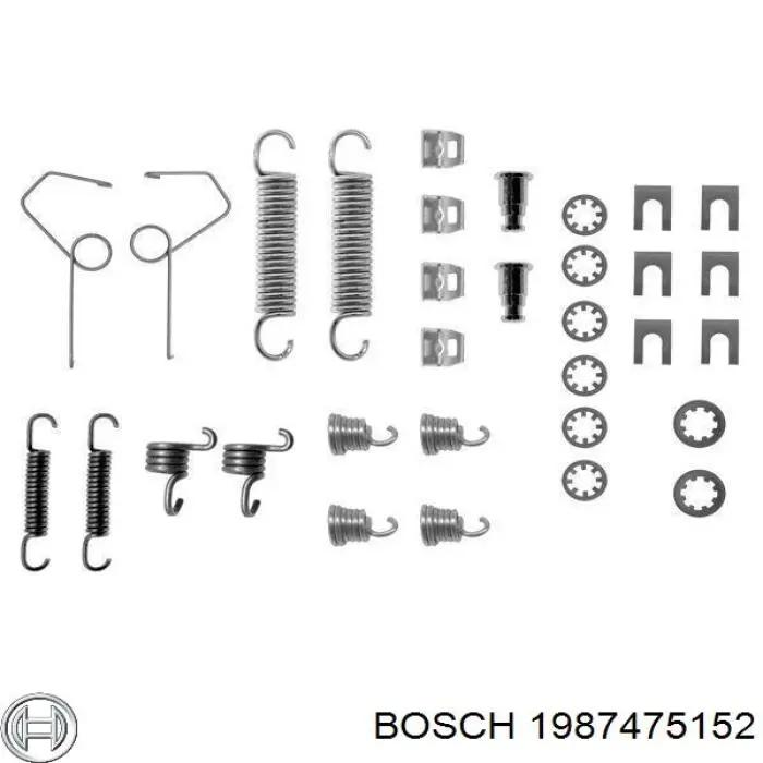 1987475152 Bosch Монтажний комплект задніх барабанних колодок