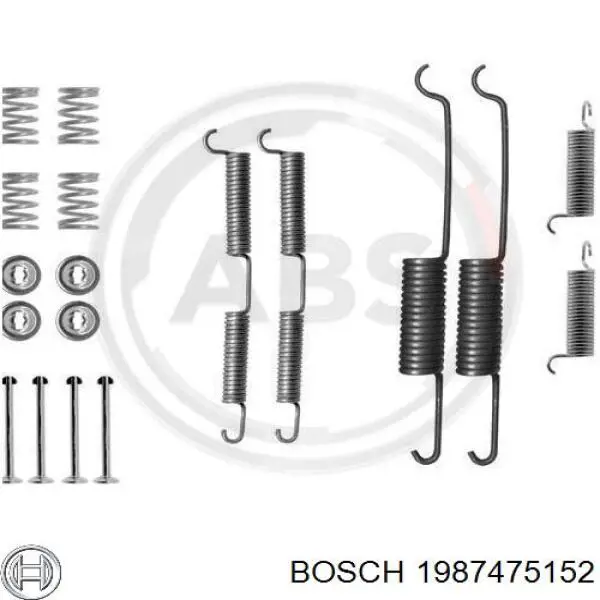 Купити 1987475152 Bosch Монтажний комплект задніх барабанних колодок