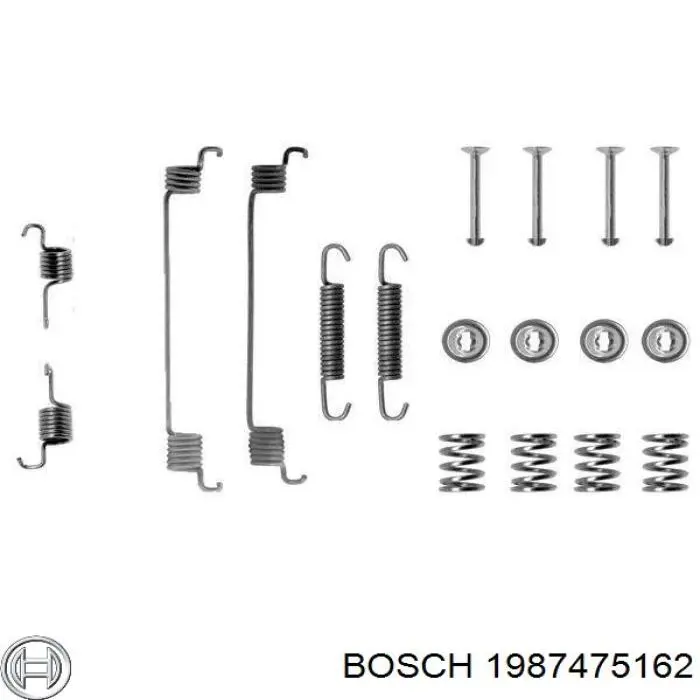 1987475162 Bosch монтажний комплект задніх барабанних колодок