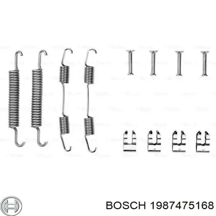 1987475168 Bosch монтажний комплект задніх барабанних колодок