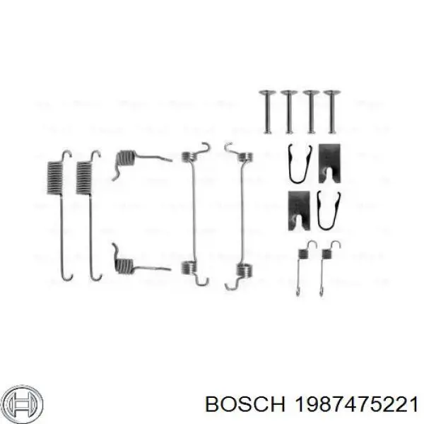 1987475221 Bosch монтажний комплект задніх барабанних колодок