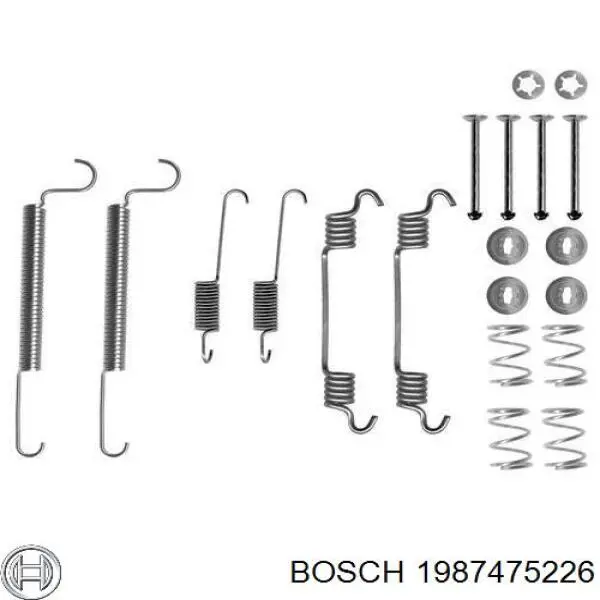 1987475226 Bosch монтажний комплект задніх барабанних колодок