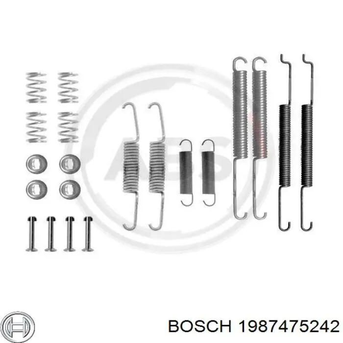 Ремкомплект гальмівних колодок Bosch 1987475242 ціна, від 8.76 USD
