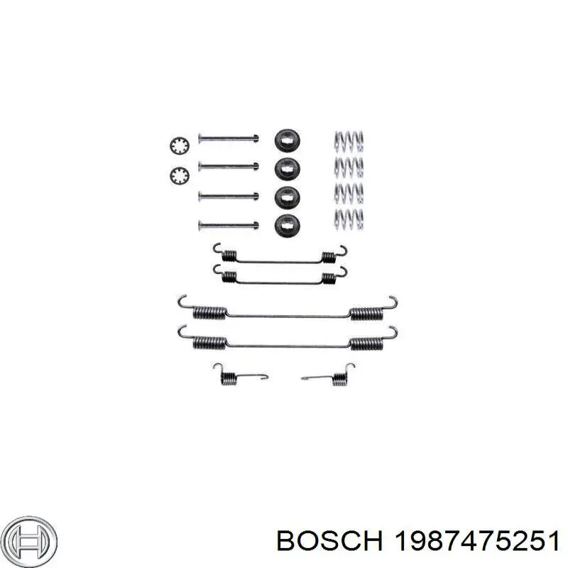Купити 1987475251 Bosch Монтажний комплект задніх барабанних колодок