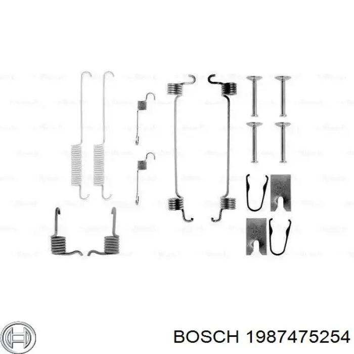 Купити 1987475254 Bosch Монтажний комплект задніх барабанних колодок