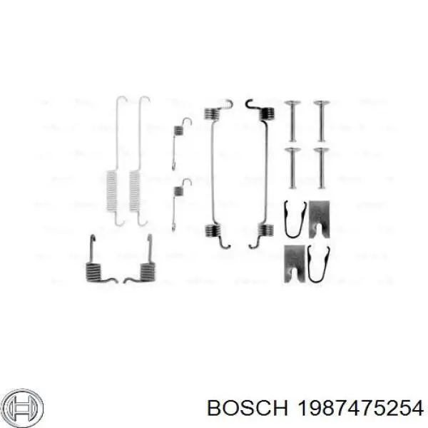 1987475254 Bosch Монтажний комплект задніх барабанних колодок