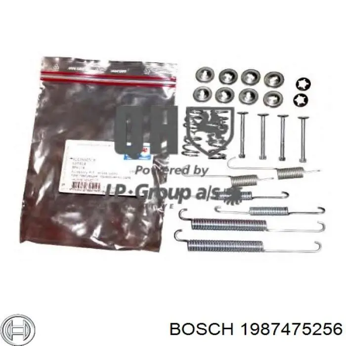 Монтажний комплект задніх барабанних колодок Bosch 1987475256 ціна, від 5.24 USD