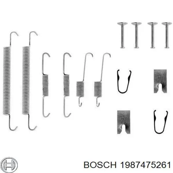 1987475261 Bosch монтажний комплект задніх барабанних колодок