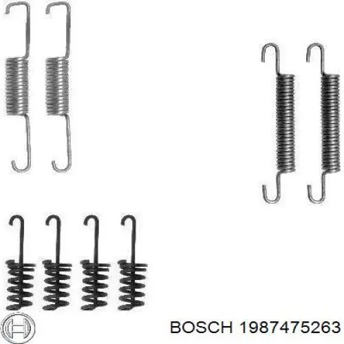 1987475263 Bosch монтажний комплект задніх барабанних колодок