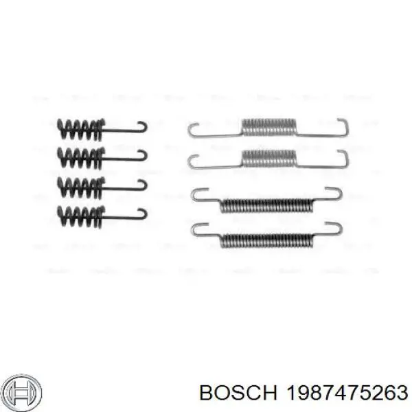Купити 1987475263 Bosch Монтажний комплект задніх барабанних колодок