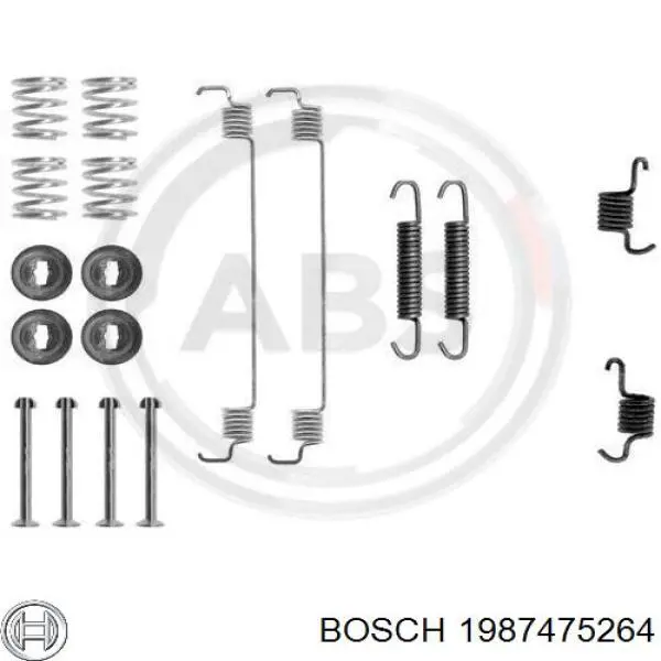 1987475264 Bosch Монтажний комплект задніх барабанних колодок