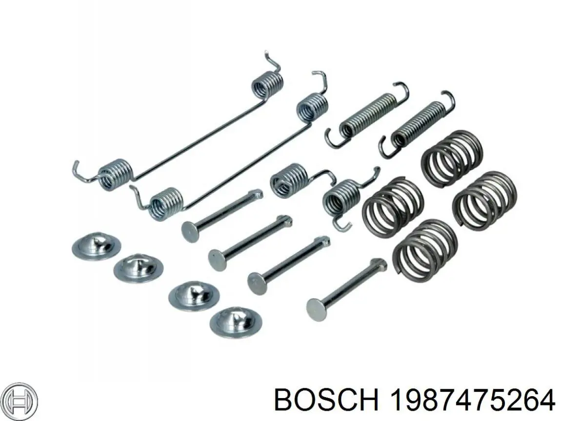 Монтажний комплект задніх барабанних колодок Bosch 1987475264 ціна, від 6.77 USD