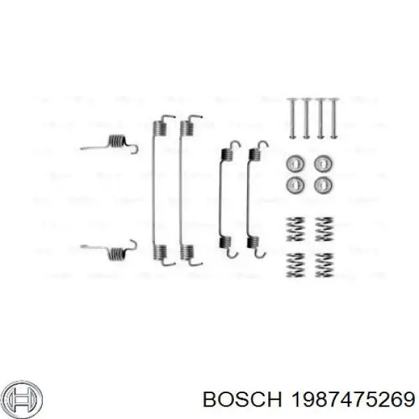 1987475269 Bosch монтажний комплект задніх барабанних колодок
