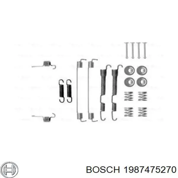 1987475270 Bosch монтажний комплект задніх барабанних колодок