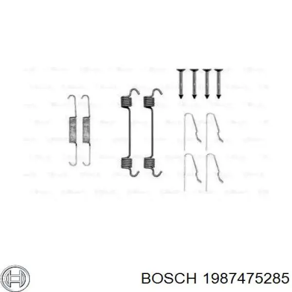 Монтажний комплект задніх барабанних колодок Bosch 1987475285 ціна, від 8.87 USD