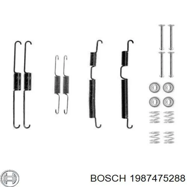 1987475288 Bosch монтажний комплект задніх барабанних колодок
