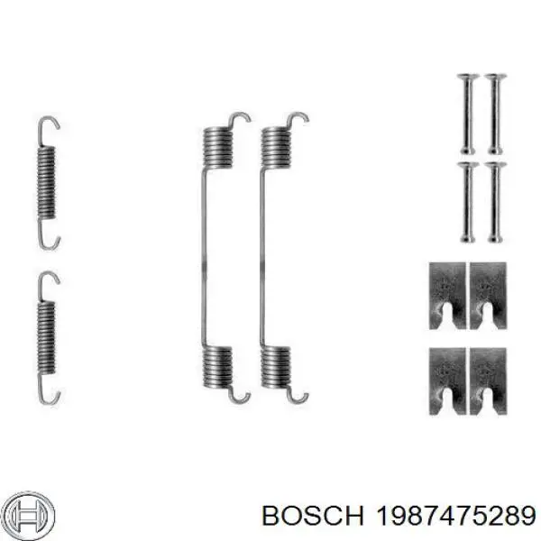 1987475289 Bosch монтажний комплект задніх барабанних колодок