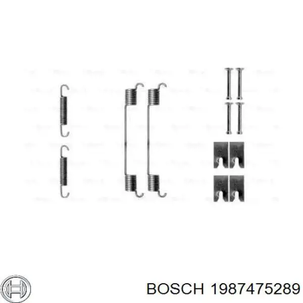 1987475289 Bosch Монтажний комплект задніх барабанних колодок