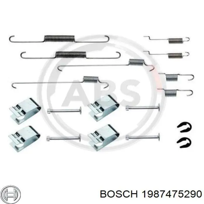 1987475290 Bosch монтажний комплект задніх барабанних колодок