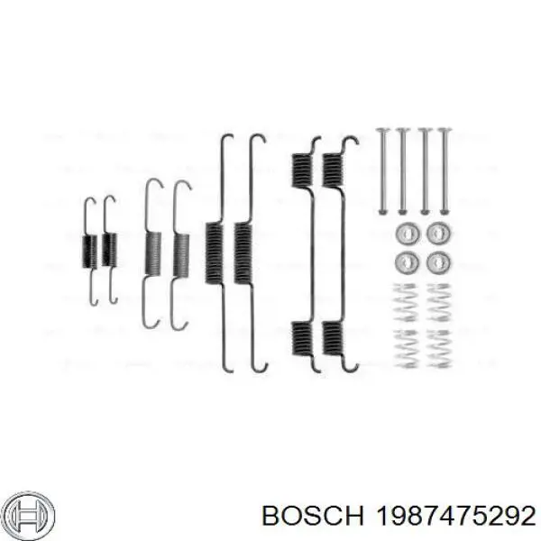 1987475292 Bosch монтажний комплект задніх барабанних колодок