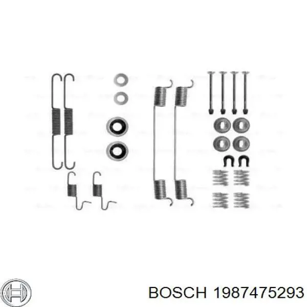 Купити 1987475293 Bosch Монтажний комплект задніх барабанних колодок