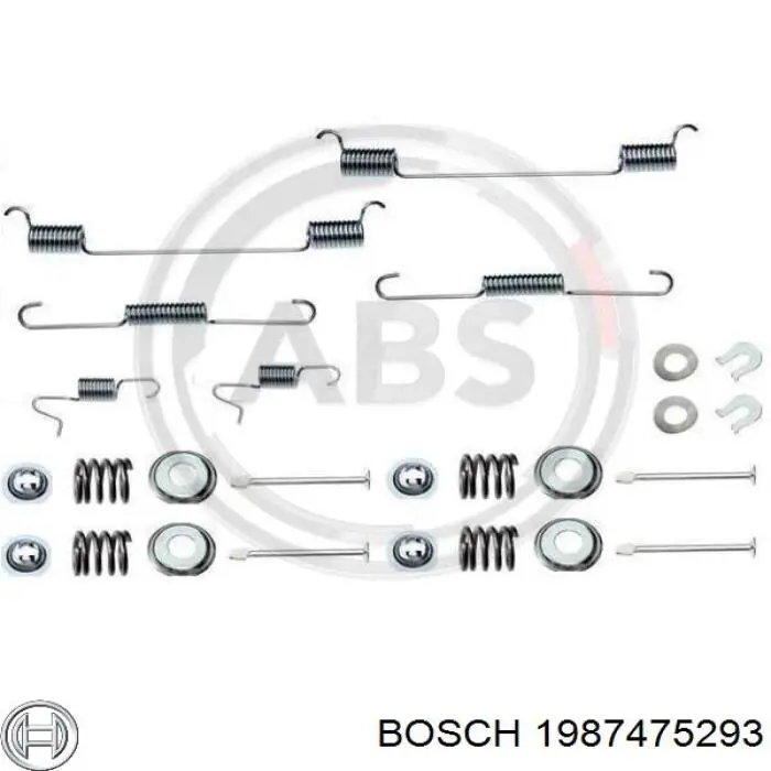 1987475293 Bosch монтажний комплект задніх барабанних колодок