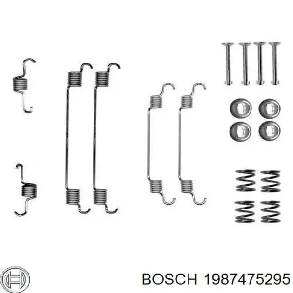 Монтажний комплект задніх барабанних колодок Bosch 1987475295 ціна, від 6.92 USD