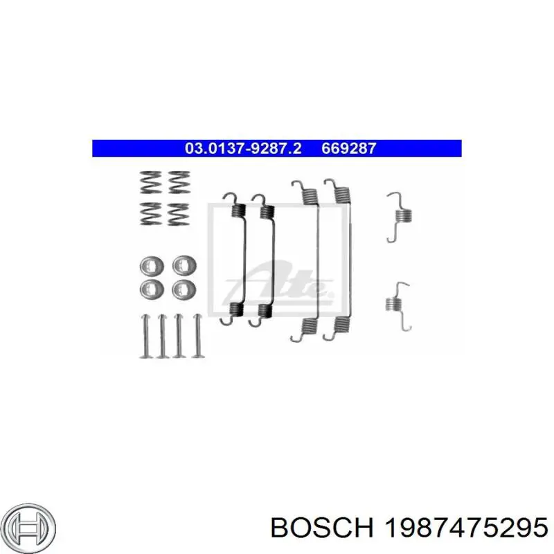 Купити 1987475295 Bosch Монтажний комплект задніх барабанних колодок