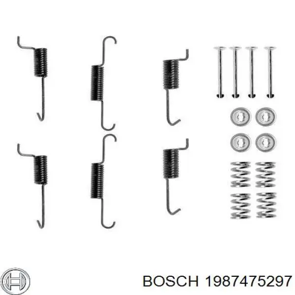1987475297 Bosch монтажний комплект задніх барабанних колодок