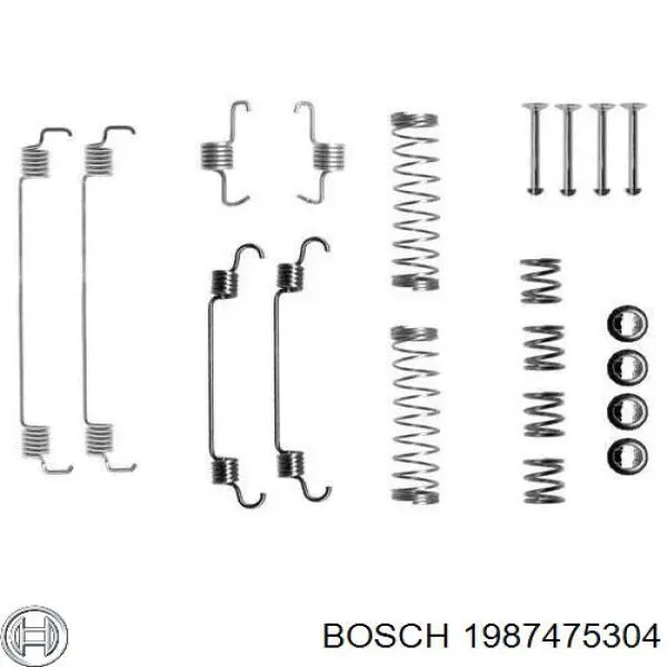 Монтажний комплект задніх барабанних колодок 1987475304 Bosch