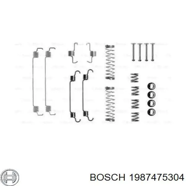 1987475304 Bosch Монтажний комплект задніх барабанних колодок