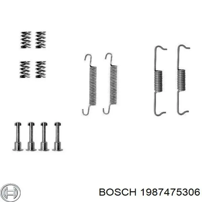 1987475306 Bosch монтажний комплект задніх барабанних колодок
