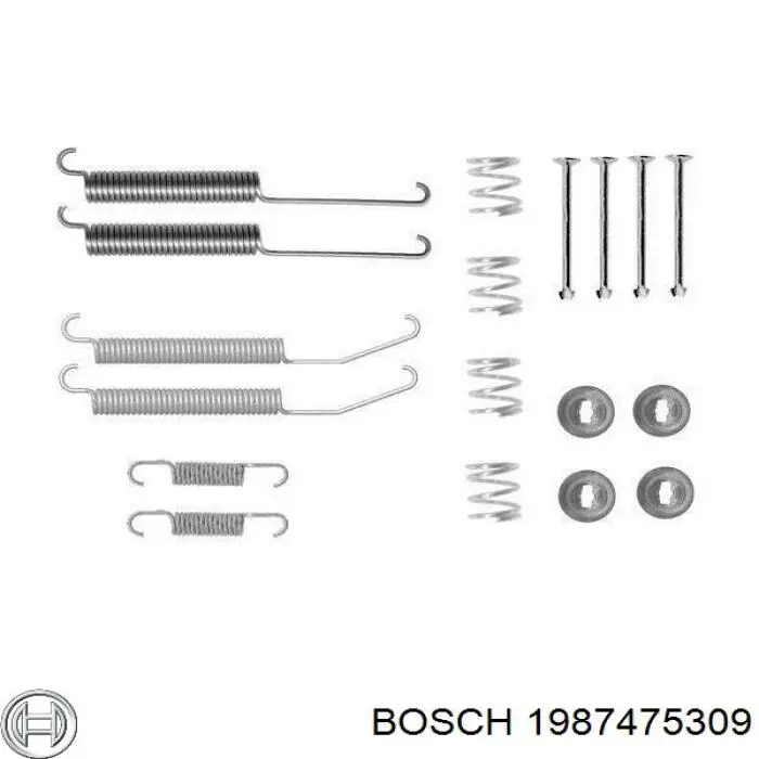 1987475309 Bosch монтажний комплект задніх барабанних колодок