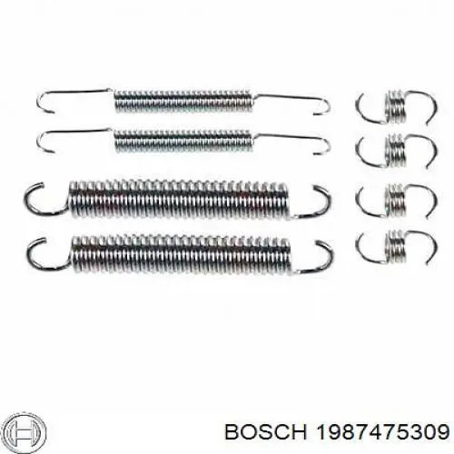 Монтажний комплект задніх барабанних колодок Bosch 1987475309 ціна, від 8.83 USD