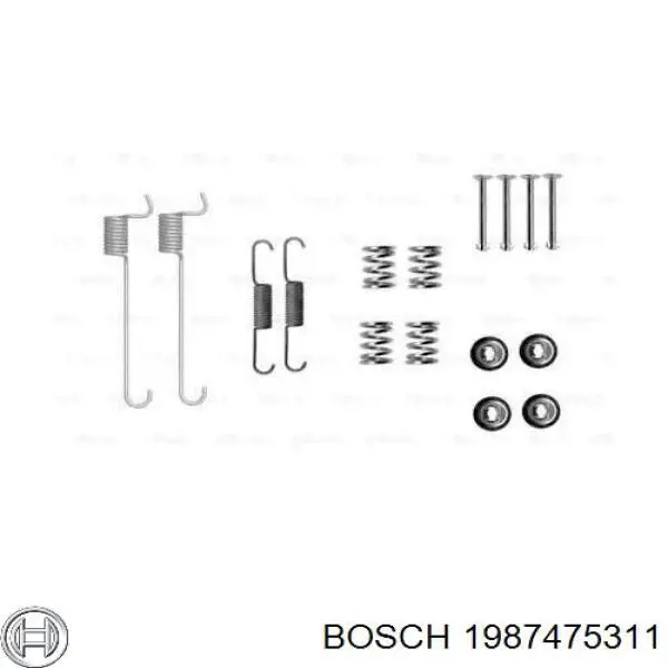 1987475311 Bosch монтажний комплект задніх барабанних колодок