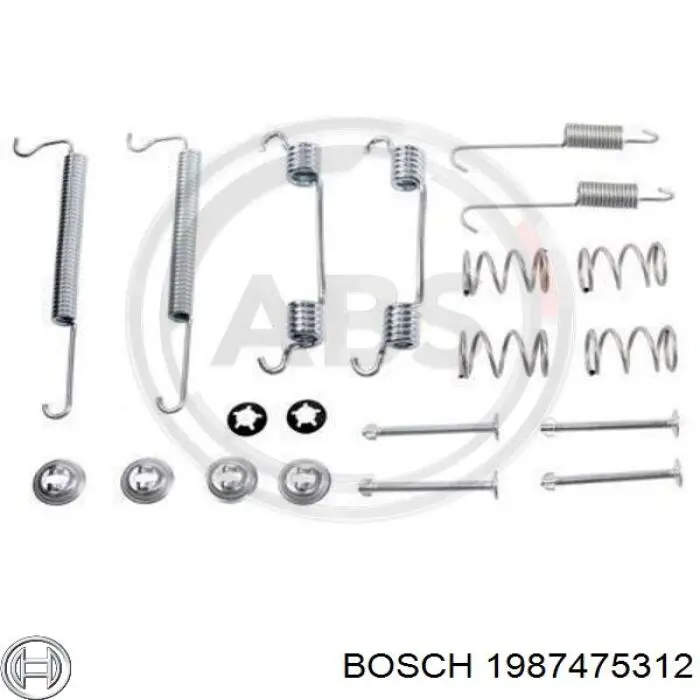 1987475312 Bosch монтажний комплект задніх барабанних колодок