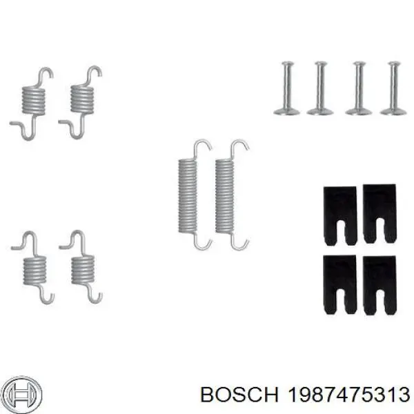 Купити 1987475313 Bosch Монтажний комплект задніх барабанних колодок