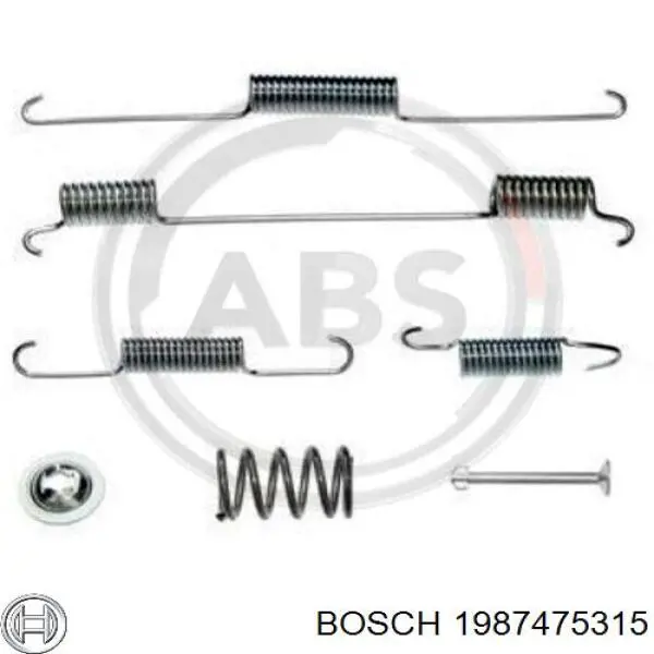 1987475315 Bosch Монтажний комплект задніх барабанних колодок