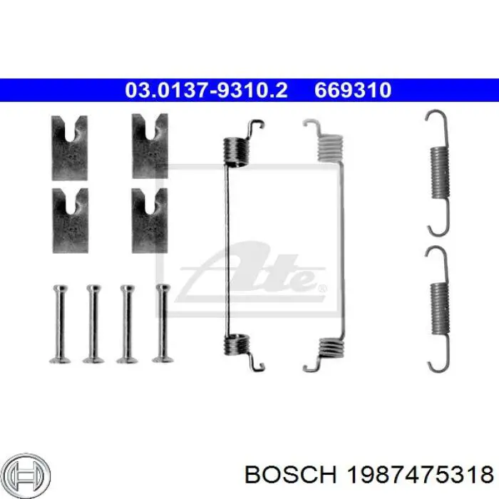 1987475318 Bosch пружина притискна задніх барабанних колодок
